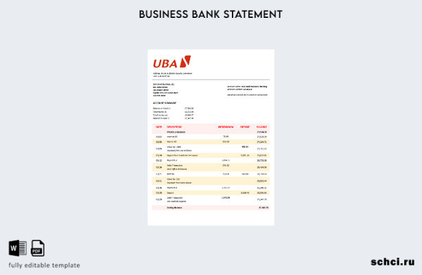цифровая загрузка заявления компании UBA, шаблон в формате Word и PDF